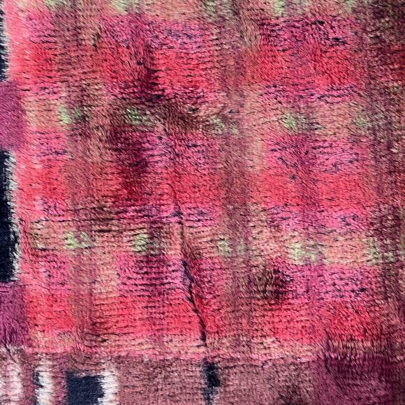 IDEA PLUS Scarf Womens Fleece Geometric Wrap Rectangle Velvet Maroon 10 x 54 in - Picture 6 of 10